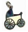 Sterling Silver 16x15mm Baby Carriage Pendant